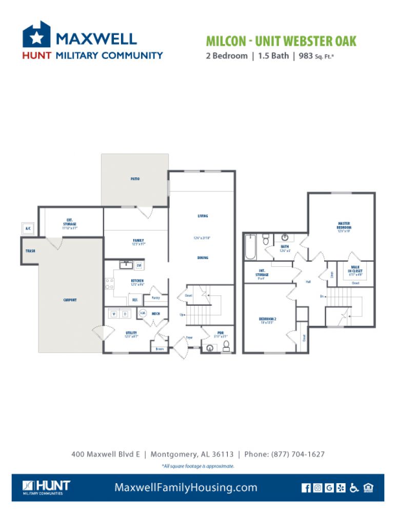 Maxwell - Webster St. and Oak St. 2 Bedroom 983 net sqft 