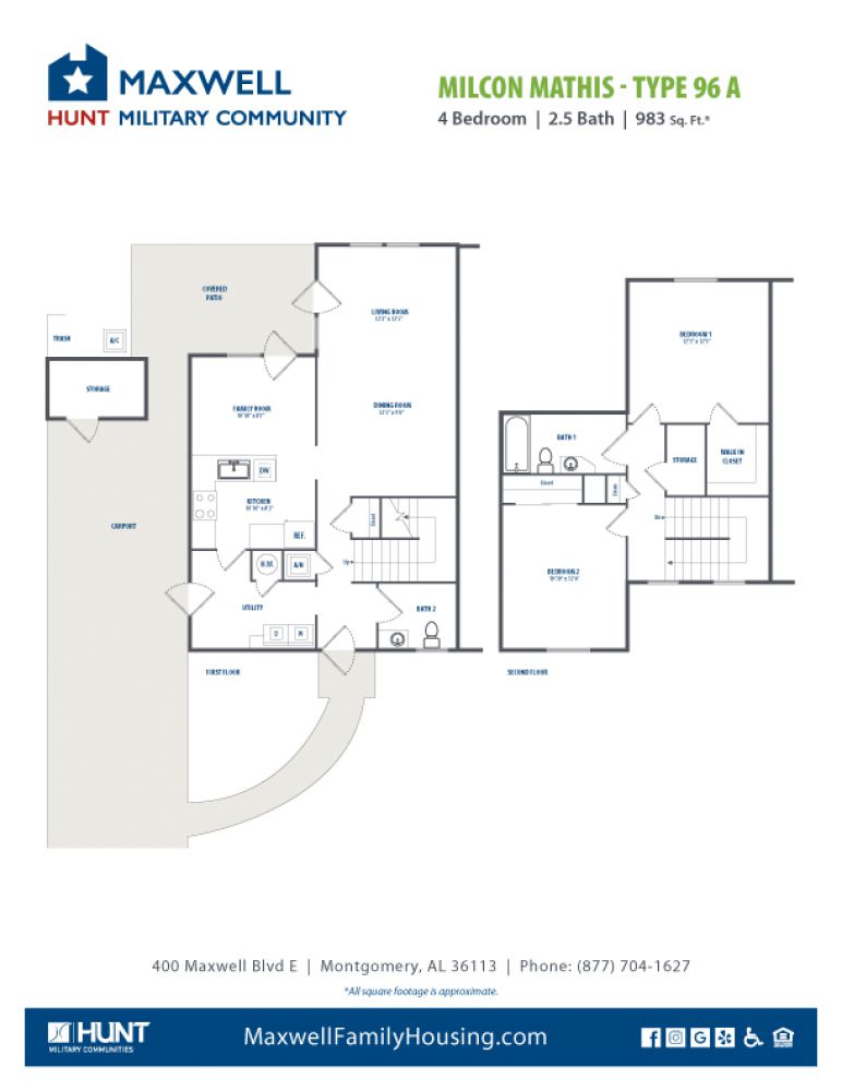 Maxwell - Mathies - 2 Bedroom 1.5 Bath 983 net sqft