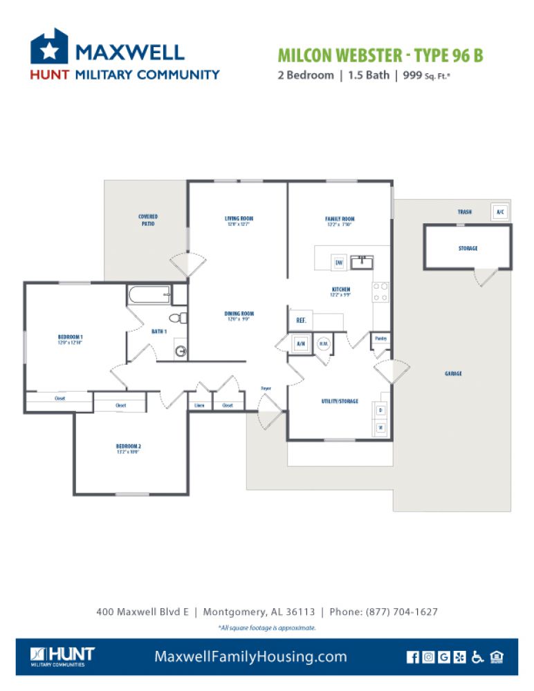 Maxwell -Webster - ADA 2 Bedroom 1 Bath 999 net sqft