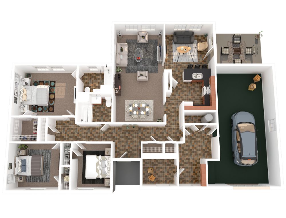 Gunter - Erwin, Timberlake, Ogden and Pitsenbarger - ADA 3 Bedroom 2 Bath 1435 net sqft